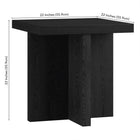 Hudson&Canal Elna 22"W Square Side Table - Black Grain-9