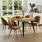 Homy Casa - Chaises d'accueil rembourrées - Lot de 2, tissu en suède brun-Design moderne et élégant qui s'adapte à tous les décors.