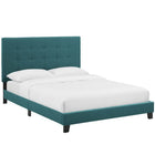 Modway Melanie Tufted Button Upholstered Fabric Twin Platform Bed - Teal-Wood Frame/LVL Slats/MDF Headboard