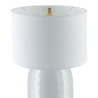 Hudson&Canal - Lampe de table haute Turbida 61 cm avec abat-jour en tissu - Blanc mat/laiton/blanc-Conçu pour une ampoule à incandescence de 60 W - ampoule LED de 9 W, ampoule fluorescente (CFL) de 13 W ou ampoule LED à ballast automatique de 9 W, ampoule à culot E26, ampoule non incluse