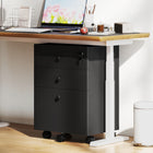 HOMCOM 3-Drawer Filing Cabinet with Lock, Mobile - Black-Compact size fits under most desks to save space
