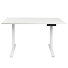 Ezywork Dual Motor Electric Height Adjustable Standing Desk - 48" x 24" - White Frame / White Table Top-Whole piece table top 48" x 24" (120cm x 60cm) 
