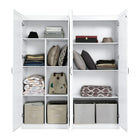 Manhattan Comfort Hopkins 59.22" 2-Piece Modern 11-Shelf Storage Closet - White-90° Open Door Style with European Soft Close Door Hinge