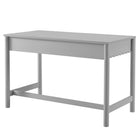 Modway Emmeline 47.64" 1-Drawer Scallop Writing Desk - Light Grey-Non-Marking Floor Glides