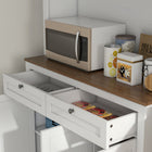 HOMCOM 71" H Pantry Cabinet with Microwave Space and Tall Kitchen Hutch - White-Anti-tipping design enhances safety by securing to the wall 