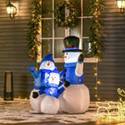 HOMCOM 4' Lit Inflatable Snowmen Christmas Decoration-White LED light creates a jolly, magical, and eye-catching effect 