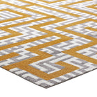 Modway Nahia Geometric Maze Area Rug - 8 ft W x 10 ft L - Ivory Light Grey/Banana Yellow-Gripping Jute Fabric Underside