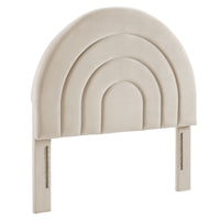 Modway Solana Arched Performance Velvet Twin Headboard - Almond-Stain-Resistant Performance Velvet Upholstery