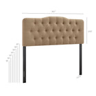 Modway Annabel Premium Linen Blend King Headboard - Almond-Diamond Button Tufting