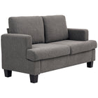 HOMCOM 54.3" Loveseat Sofa with Cushions - Dark Grey-Comfortable chenille texture
