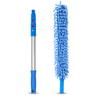 Gritt Commercial 22" Flexible Wand Duster - Microfiber and Chenille Sleeve - 20" Pole - 2 Pack-Material: Chenille and Microfiber
