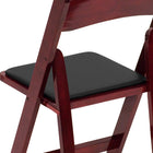 Flash Furniture HERCULES Series Mahogany Wood Folding Chair with Vinyl Padded Seat-Beechwood Construction