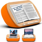ShoppingAll Lap Desk Beanbag Book Holder Cushion Pillow Stand - Orange-Adaptive Beanbag Comfort: Filled with soft Polystyrene, the soft yet supportive beanbag base molds to any surface, ensuring a comfortable and pressure-free experience on your lap, bed, or sofa.