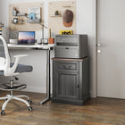HOMCOM Side Table- Black - Set of 2-Includes an anti-tipping kit, ensuring safety for families