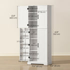HOMCOM 64" H Pantry Cabinet with Adjustable Shelves - White-Suitable for kitchens, dining rooms, or laundry areas, offering flexible storage 