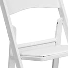Flash Furniture HERCULES Series Resin Folding Chair with Vinyl Padded Seat - White-White Vinyl Padded Upholstered Seat