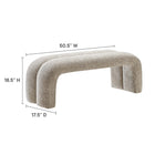 Modway Dax 50.5" Chenille Upholstered Accent Bench - Khaki-Chenille Upholstery
