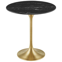 Modway Lippa 20" Round Faux Marble Side Table - Gold Black-Modern Side Table