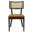 Modway - Caledonia Cuir végétalien en bois rembourré Chaises de salle à manger Ensemble de 2 - Black Tan-10