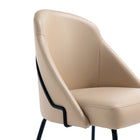 Manhattan Comfort Gracie 24.2" Modern Leatherette Upholstered Dining Chair - Tan and Black - Set of 4-Features High Density Foam Filled For Comfort and Durability