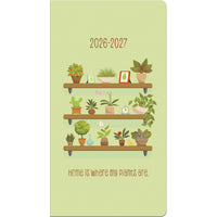 DateWorks 2026-2027 Monthly Pocket Planner - 3.5" x 6.5" - Plant Lover - English-6.5" x 3.5" size perfect for on the go planning