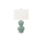 Monarch Specialties 25" H Contemporary Table Lamp - Blue Ceramic / Ivory / Cream Shade-A contemporary, trendy and stylish 25"H blue ceramic table lamp in a double gourd shape on top of a thick, acrylic crystal-like base and topped with a chic drum ivory shade