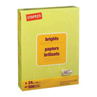 Staples Brights Coloured Copy Paper - Letter - 8-1/2" x 11" - Lemon Yellow - 500 Sheets-For use in laser and inkjet printers
