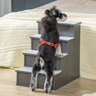 PawHut 21.3" H Pet Stairs for High Bed - Grey-Using high-quality MDF material for both pet and the owner' healthy 