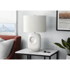 Monarch Specialties 26" H Contemporary Table Lamp - White Ceramic / Ivory / Cream Shade-Topped with a luxurious linen-blend ivory fabric shade, this decorative lamp casts a warm and inviting ambiance, making it an ideal accent piece for your end or side table or nightstand