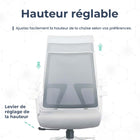 MotionGrey - Chaise de bureau ergonomique AeroMesh - Dossier en maille respirante avec accoudoirs réglables - Blanc-Installation facile - Notre ensemble comprend des instructions claires ainsi que tous les accessoires nécessaires pour assembler la chaise. Votre chaise de bureau haut de gamme sera prête à l’emploi en un rien de temps