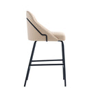 Manhattan Comfort Gracie 22" Modern Leatherette Upholstered Counter Stool - Tan and Black - 3 Pack-Seat Height: 26 in