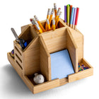 Officemate Bamboo Rotary Organizer-Rotates 360- degree for easy access to all compartments from any angle, making it simple to grab items quickly
