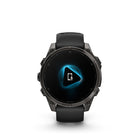 Garmin - fēnix 8 – 47 mm, saphir AMOLED, titane DLC gris carbone avec bracelet en silicone noir/gris galet-9