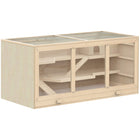 PawHut - Cage en Bois pour Hamster ou Rat avec Glissière et Bac - Bois Naturel-Une excellente maison de vie et une zone d'exercice combinées