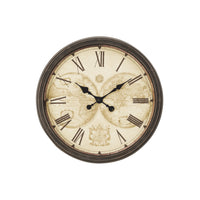 Monarch Specialties Clocks 20" Round Wall Clock - Antique -Enhance your home decor with this trendy 20" round wall clock in a transitional style, with a durable and high quality antique brown plastic frame with a clear glass surface