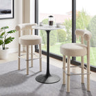 Modway Lippa 28" Round Faux Marble Bar Table - Black White-Chip-Resistant Metal Pedestal Base