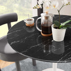 Modway Lippa 36" Round Faux Marble Dining Table - White Black-Seats 2