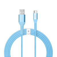 LOGiiX Vibrance Braid 1.2M USB-A to USB-C - Turquoise-1.2M (*3.94 ft) USB-A to USB-C cable to charge & sync USB-C devices