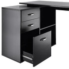 HOMCOM - Bureau en l avec tiroirs - 46 po L x 32,75 po l x 30 po H - noir-Convient pour le bureau à domicile, le bureau, le studio, etc.
