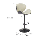 Zuo Meyane Barstool - Grey-3 year limited warranty