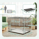 PawHut 35" L Folding Metal Dog Crate with 2 Doors, Removable Tray and Soft Cushion - Black-Washable soft cushion for added comfort 