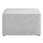 Modway - Callum Gros tissu carré tissé en bruyère de 28" Rembourré Ottoman - Tissage à bruyère gris clair-7