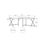 Monarch Specialties 7195 Computer Desk - 55"L/White Top/Black Metal Corner-Product dimensions: 55.25 inches L x 55.25 inches W x 29.75 inches H; desk depth: 22.8 inches