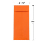 JAM Paper Enveloppes à ouv. au sommet papier recyclé couleur vive, ferm. gommée, 4 1/8 x 9 1/2 po, orange, paq./100-Ouverture : Par le sommet