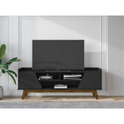 Manhattan Comfort Marcus 62.99" Mid-Century Modern TV Stand - Matte Black-Recommended for a 65" TV