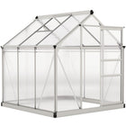Outsunny - serre en polycarbonate - 6 pi x 6 pi x 6,6 pi - argent-Alliage d'aluminium de haute qualité et panneau PC dans une construction solide  
