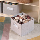 Guidecraft EdQ Essentials 24" 2-Shelf Open Storage - Natural-3 fabric bins included, each bin measures 10.7"W x 10.7"D x 8.5"H