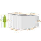 Outsunny Outdoor Steel Garden Storage Shed with Double Sliding Doors & Air Vents - 11' x 9' - Grey-Double sliding door for easy access in and out this garbage shed outdoor 