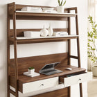 Modway Bixby 49" Office Desk - Walnut White-Full-Extension Drawers