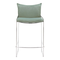 Zuo Pola Counter Stool - Green-Cozy polyester linen fabric